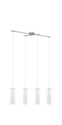 Stylish Chrome Pendant Ceiling Light with Opal Matt Glass Shade