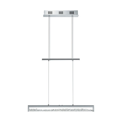 Stylish Chrome Plated Pendant Ceiling Light with Clear Glass and Crystal Shade
