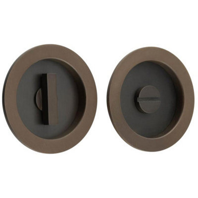 Stylish Circular Turn & Release Dark Bronze Door Knob for Elegant Privacy Solutions - Door Handle