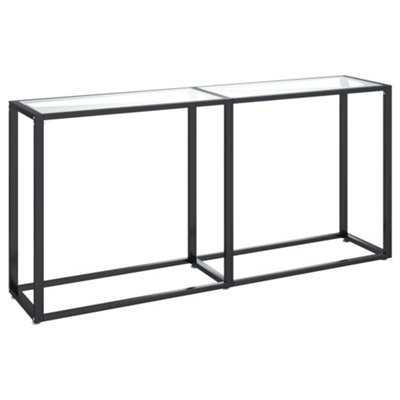 Stylish Console Table Transparent 160x35x75.5cm Tempered Glass