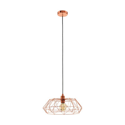 Stylish Copper Cage Ceiling Pendant Light 60W E27 for Hallway and Home Decor