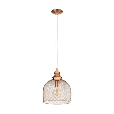Stylish Copper Wire Mesh Pendant Light with E27 Socket
