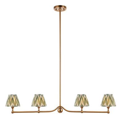 Stylish Cotswold Green Pendant Light with Aged Brass Finish