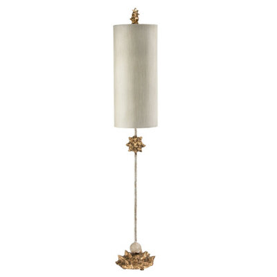 Stylish Cream Shade Table Lamp with Gold and White Finish - E27 LED Compatible