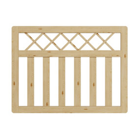 Stylish Cross Top Wooden Pedestrian Gate for Outdoor Spaces 120cm W x 90cm H