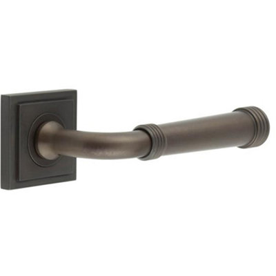 Stylish Dark Bronze Square Door Handle for Modern Homes - Solid Brass Interior Handle
