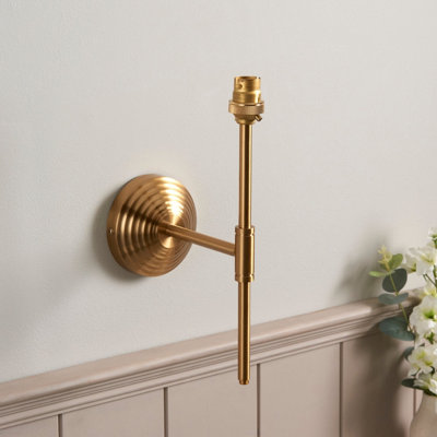 Stylish Dimmable Wall Lights Set of 2 in Brushed Aged Brass Finish