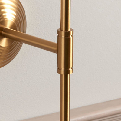 Stylish Dimmable Wall Lights Set of 2 in Brushed Aged Brass Finish