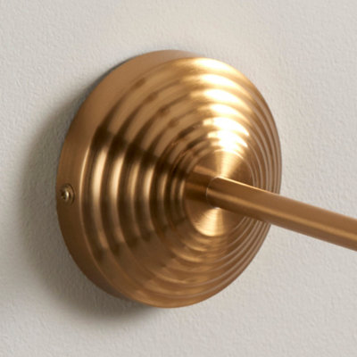 Stylish Dimmable Wall Lights Set of 2 in Brushed Aged Brass Finish