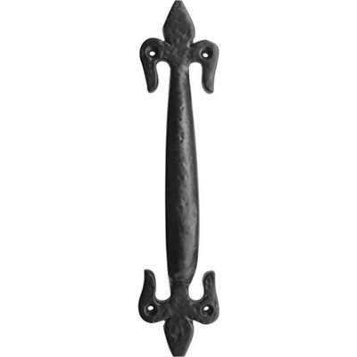 Stylish Fleur De Lys Pull Handle in Elegant Black - 170mm - Door Handle