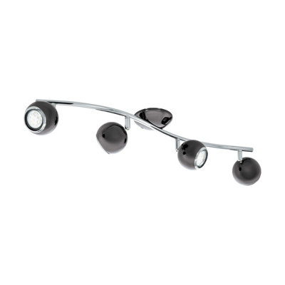 Stylish Flush 4 Spot Ceiling Light in Nickel Chrome with GU10 Bulbs