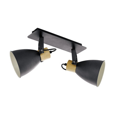 Stylish Flush Ceiling Light in Anthracite Cream with E27 Bulb Holder