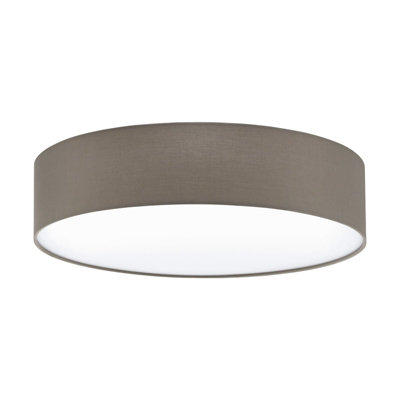 Stylish Flush Ceiling Light in Taupe and White with E27 Bulbs