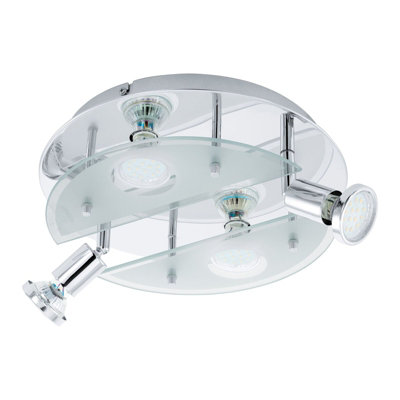Stylish Flush Ceiling Light with Chrome and Satin Glass for Modern Homes