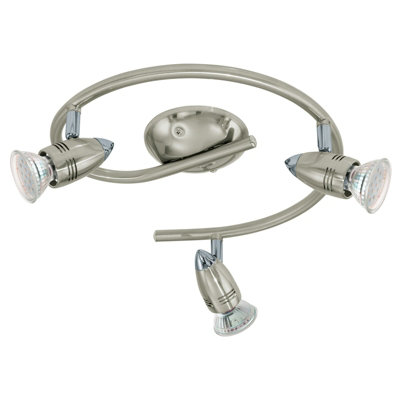 Stylish Flush Ceiling Light with Satin Nickel and Chrome Finish - 3 GU10 Bulbs Included