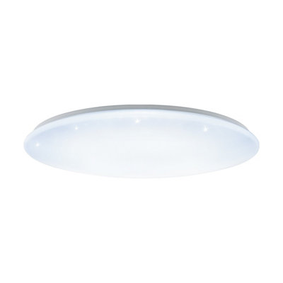 Stylish Flush Ceiling Light with White Shade and Crystal Effect - LED 80W