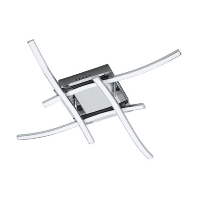 Stylish Flush Mount Ceiling Light with Chrome and White Finish, 4x5W LED Bulbs Included