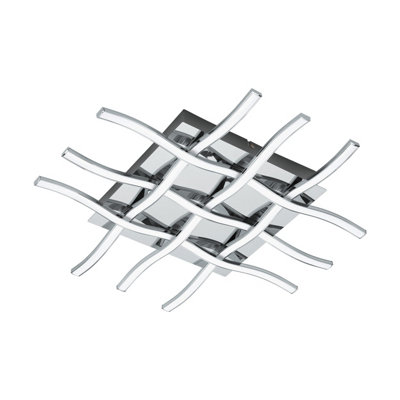 Stylish Flush Mount Ceiling Light with Chrome Finish and LED Bulb
