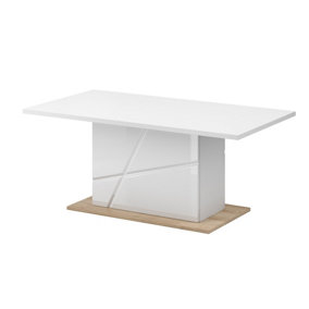 Stylish Futura Coffee Table in White Gloss, Perfect for Modern Living Rooms (W115cm x H51cm x D65cm)