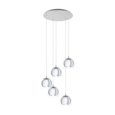 Stylish Galvanised Chrome Pendant Ceiling Light with Clear Glass Shade