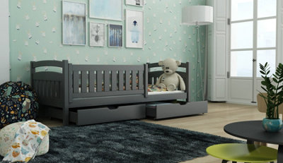 Stylish Graphite Terry Bed for Kids (H)850mm (W)1980mm (D)970mm with Clever Storage