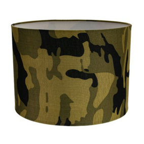 Stylish Green and Black Army Camouflage Drum 10 Lampshade for Table or Pendant