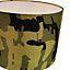 Stylish Green and Black Army Camouflage Drum 10" Lampshade for Table or Pendant