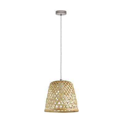 Stylish Hanging Ceiling Pendant Light with Wicker Shade for Hallways