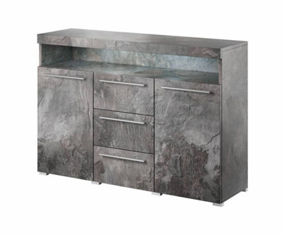 Stylish India 26 Sideboard Cabinet 132cm in Schiefer Finish - Elegant Storage Solution W132cm H92cm D39cm