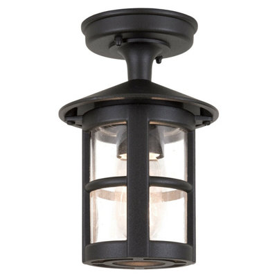 Stylish IP43 Black LED Semi Flush Light for Outdoor Spaces