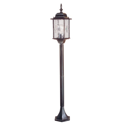 Stylish IP43 Mini Lamp Post with E27 LED Bulb - Black and Silver Design