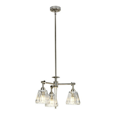 Stylish IP44 3-Bulb Ceiling Light Fitting in Brushed Nickel with LED G9 Bulbs