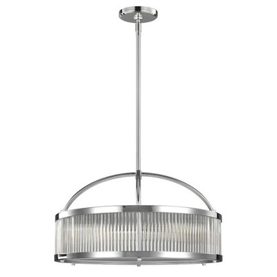 Stylish IP44 6 Bulb Chrome Pendant Light with LED G9 3.5W Bulbs