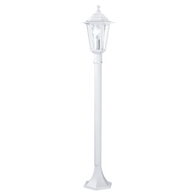 Stylish IP44 Outdoor Bollard Light - White Aluminium Lantern with E27 Bulb Socket