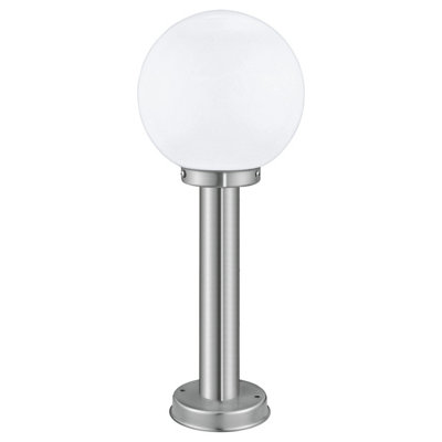 Stylish IP44 Outdoor Stainless Steel Bollard Light with Orb Design - 60W E27 500mm