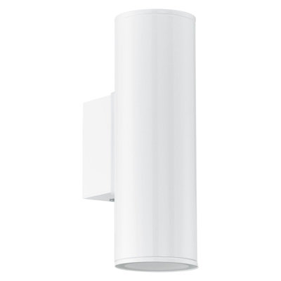 Stylish IP44 Outdoor Wall Light in White with Up & Down Lighting, 2 x ...