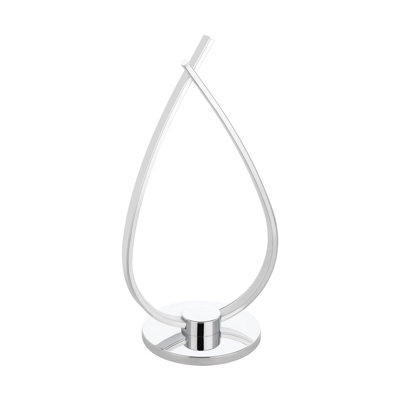 Stylish LED Table Lamp with Chrome Finish and White Shade