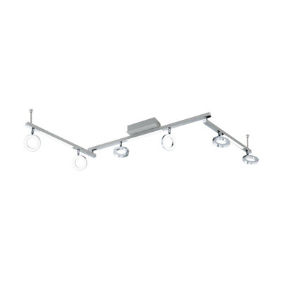 Stylish LED Wall 9 Spot Light with Aluminium Chrome Shade and Satin Plastic Finish