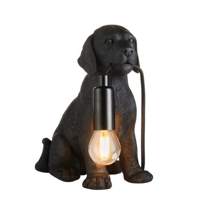 Stylish Matt Black Labrador Puppy Table Lamp - Perfect Dog-Themed ...