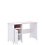 Stylish Mia Computer Desk in White Matt & Pink - Ideal Study Space (H)760mm x (W)1100mm x (D)510mm, Versatile Design