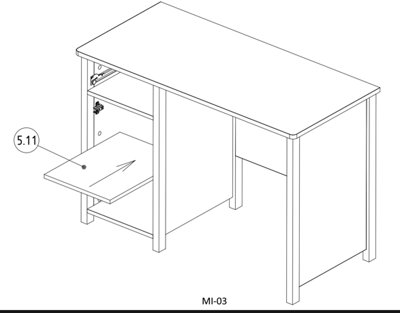 Stylish Mia Computer Desk in White Matt & Pink - Ideal Study Space (H)760mm x (W)1100mm x (D)510mm, Versatile Design