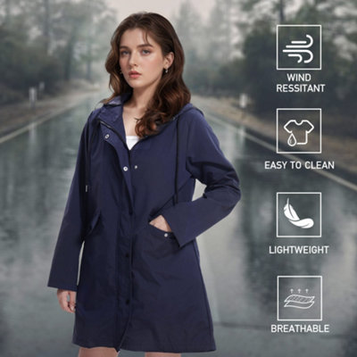 Stylish Mid-length Hardshell Waterproof Windproof Jacket with ...