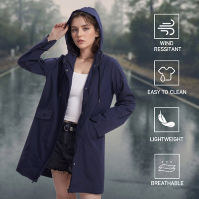 Stylish Mid-length Hardshell Waterproof Windproof Jacket with ...