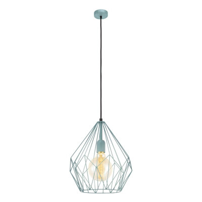 Stylish Mint Wire Cage Hanging Pendant Light for Hallways