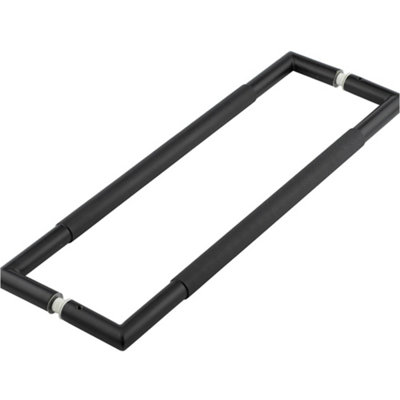 Stylish Mitred Knurled Pull Handle for Doors - Black B/B Fixing 425x19mm - Door Handle