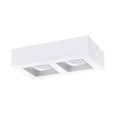 Stylish Modern White Box Wall and Ceiling Light with Built-in LED