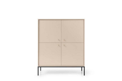 Stylish Mono Highboard Cabinet H1250mm W1040mm D390mm in Beige - Versatile Elegance for Your Home