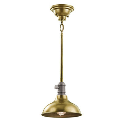 Stylish Natural Brass Pendant Light Fitting with E27 LED Bulb Socket