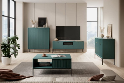 Stylish Nova Highboard Cabinet H1250mm W1040mm D390mm in Green ...