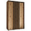 Stylish Oak Artisan Sapporo Sliding Door Wardrobe 160cm with Ample Storage (H2050mm W1600mm D600mm)